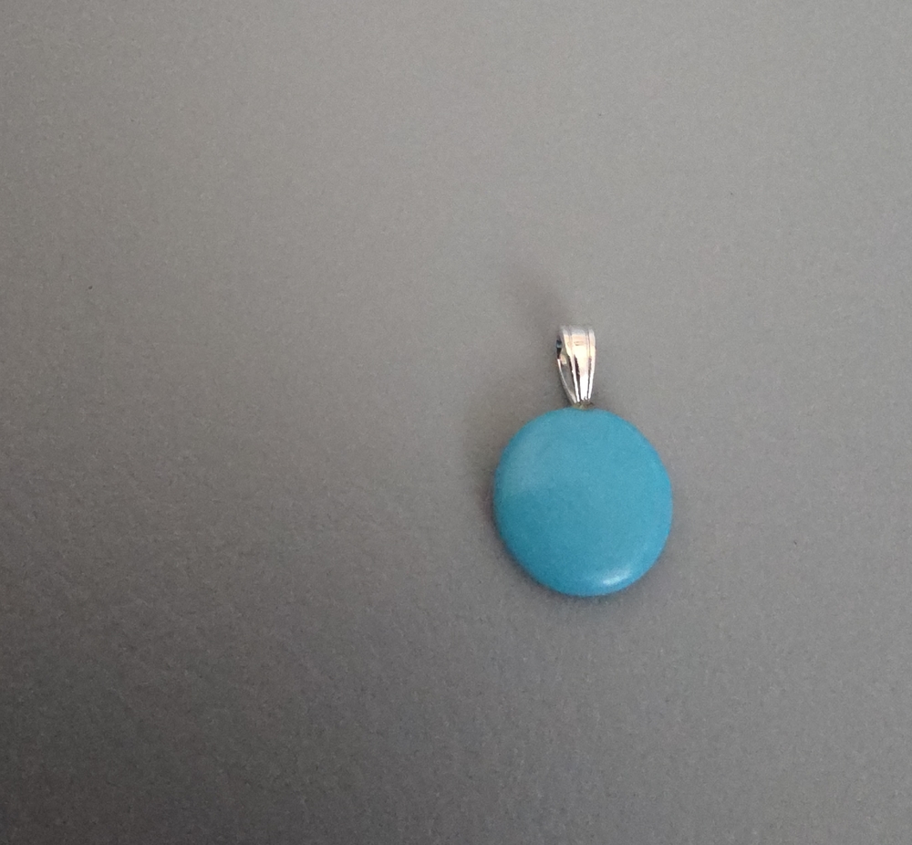 Turquoise Round Stone Pendant Necklace - Women Jewelry